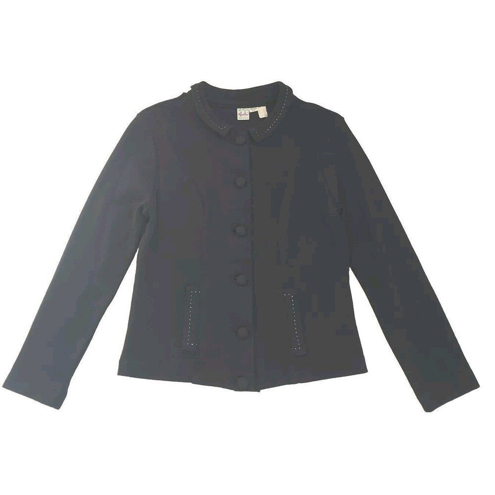 Vintage 1960's Ladies Beeline Fashions Black Fitted Short Jacket USA Size 12